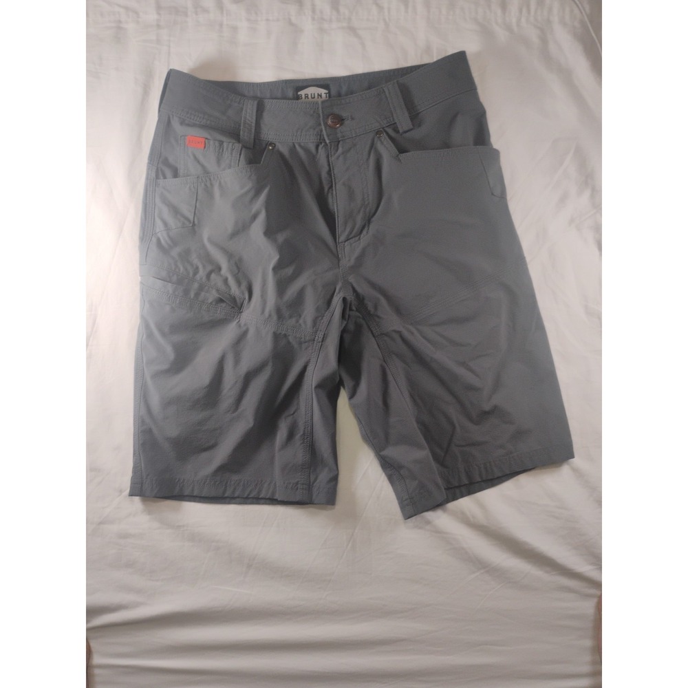 Mens Brunt Ripstop‎ Shorts Size 28 Gray Pockets Outdoor Hiking Stretch